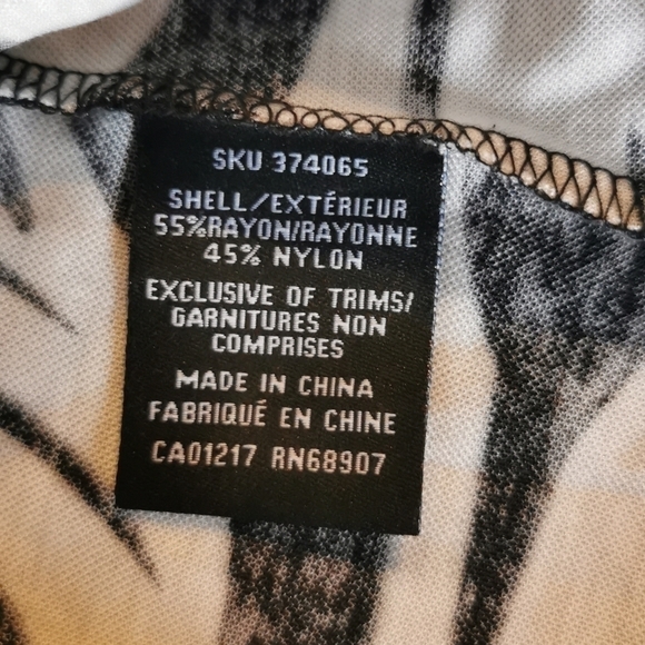 LE Chateau Sleeveless Linen Look Zebra Shirt S - Picture 6 of 6